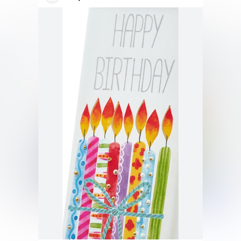 Flatyz NWT hand crafted Happy Birthday candle with stand